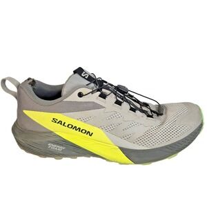 Salomon Sense Ride 5 Shoes Mens  11.5 Gray Yellow Trail Running Sneakers 471442
